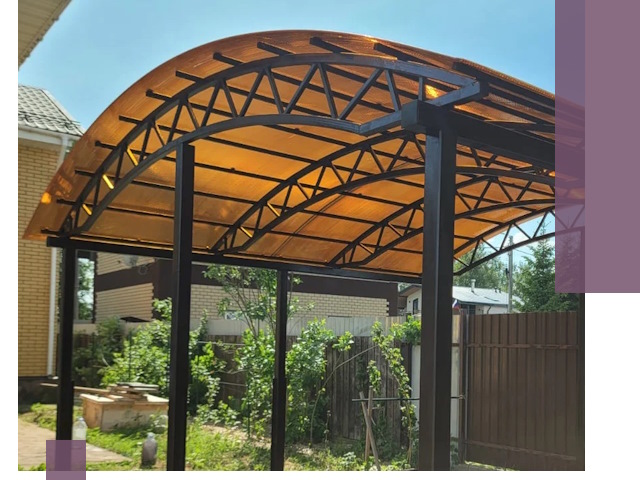 Изготовление навесов под ключ в Воскресенске из качественных материалов