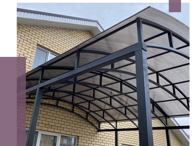 Монтаж козырьков в Воскресенске от 11630 руб. | ПРОЛЁТ-Вск