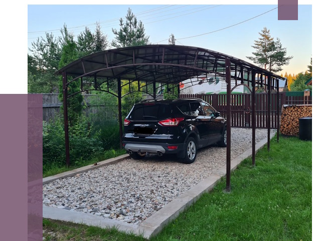 Навесы для автомобиля в Воскресенске от 13284 руб.  | ПРОЛЁТ-Вск