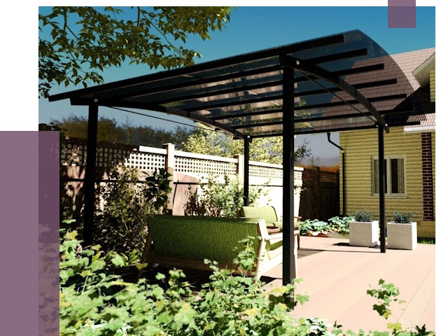 Навесы для террасы в Воскресенске от 13181 руб. под ключ | ПРОЛЁТ-Вск