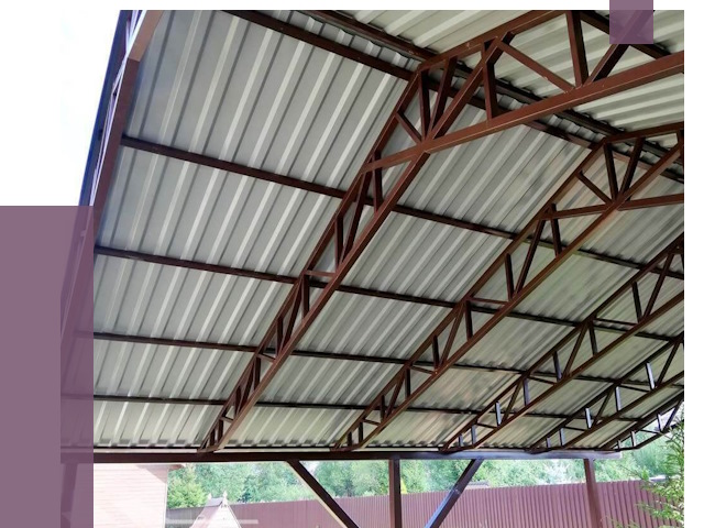 Навесы из профнастила в Воскресенске от 7443 руб. | ПРОЛЁТ-Вск