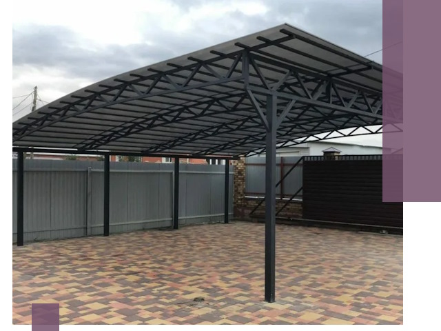 Металлические навесы под ключ в Воскресенске — изготовление и монтаж