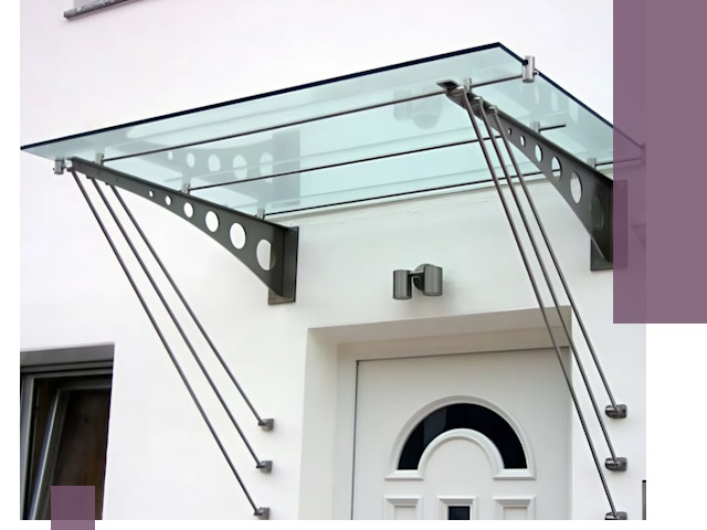 Козырьки над входом под ключ в Воскресенске — изготовление и монтаж