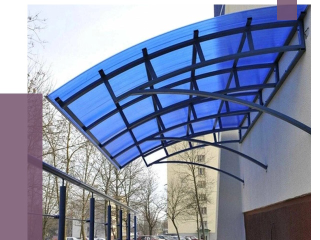 Козырьки из поликарбоната в Воскресенске от 4342 руб. под ключ | ПРОЛЁТ-Вск