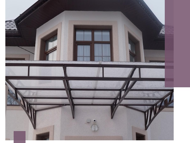 Козырьки из поликарбоната под ключ в Воскресенске