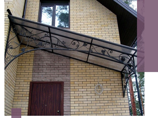 Односкатные козырьки из металла под ключ в Воскресенске