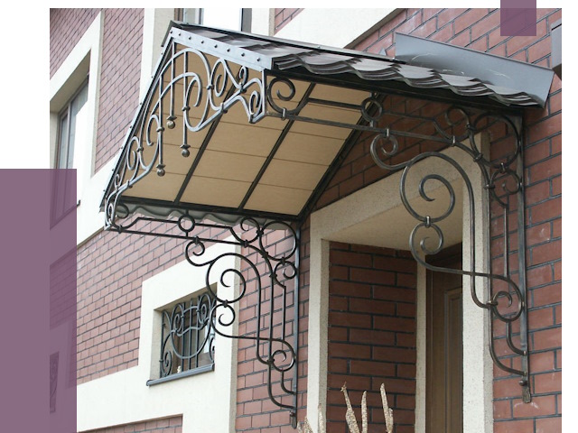 Двускатные козырьки в Воскресенске под ключ от 12923 руб.